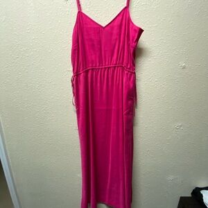 Elegant Pink Spaghetti Strap Dress